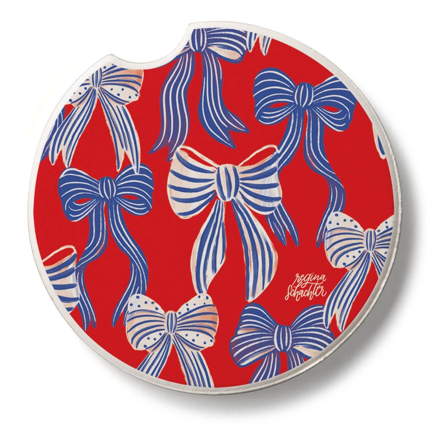 CounterArt and Highland Home Americana Bows Stone Car Coaster