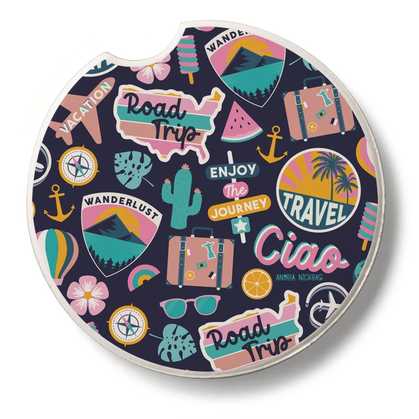 CounterArt and Highland Home Around the World Stone Car Coaster