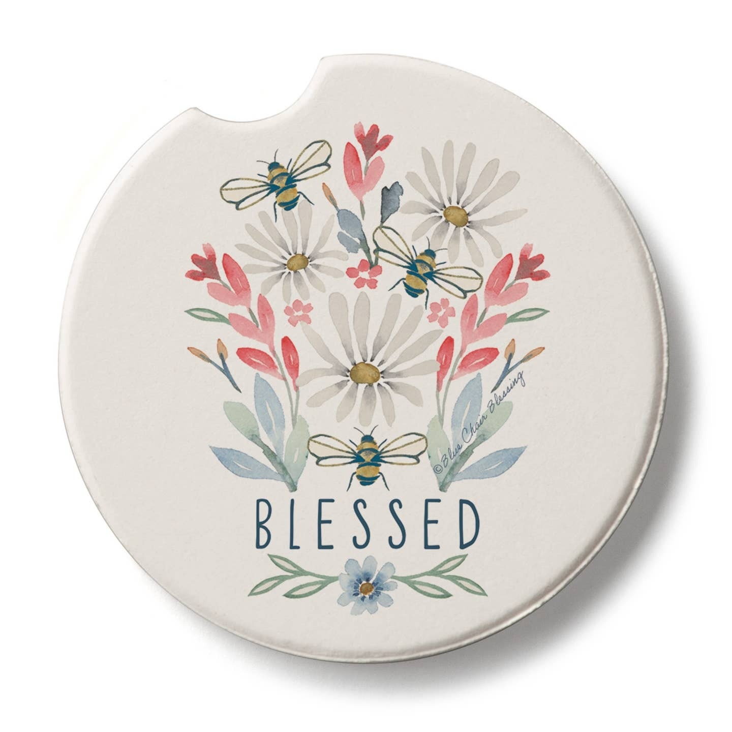 CounterArt and Highland Home Blessed Bouquet Stone Car Coaster