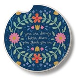 CounterArt and Highland Home Bloom Bright Stone Car Coaster