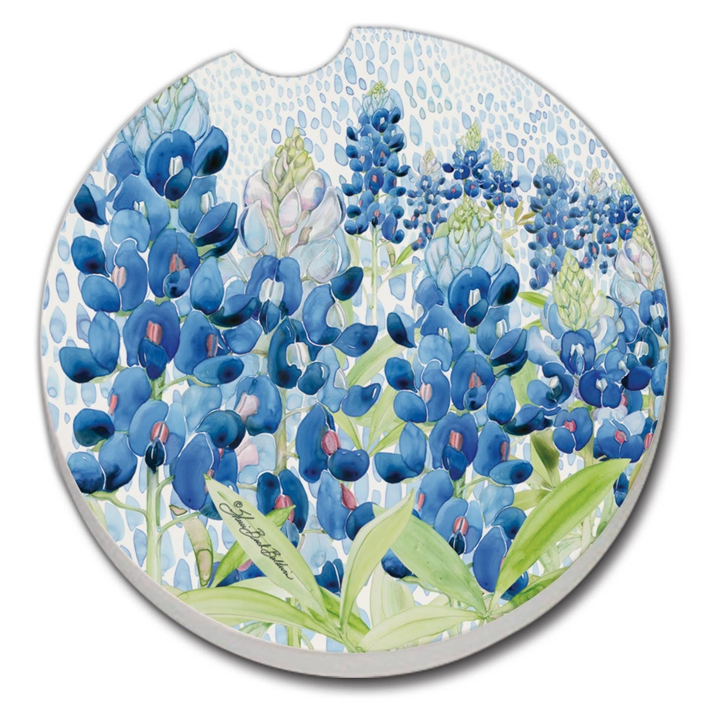 CounterArt and Highland Home Bluebonnet Field Stone Car Coaster