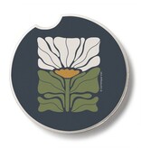 CounterArt and Highland Home Bohemian Floral Stone Car Coaster