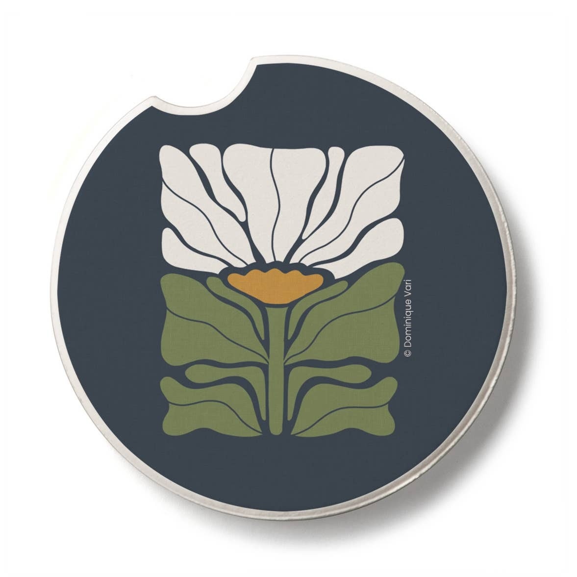 CounterArt and Highland Home Bohemian Floral Stone Car Coaster