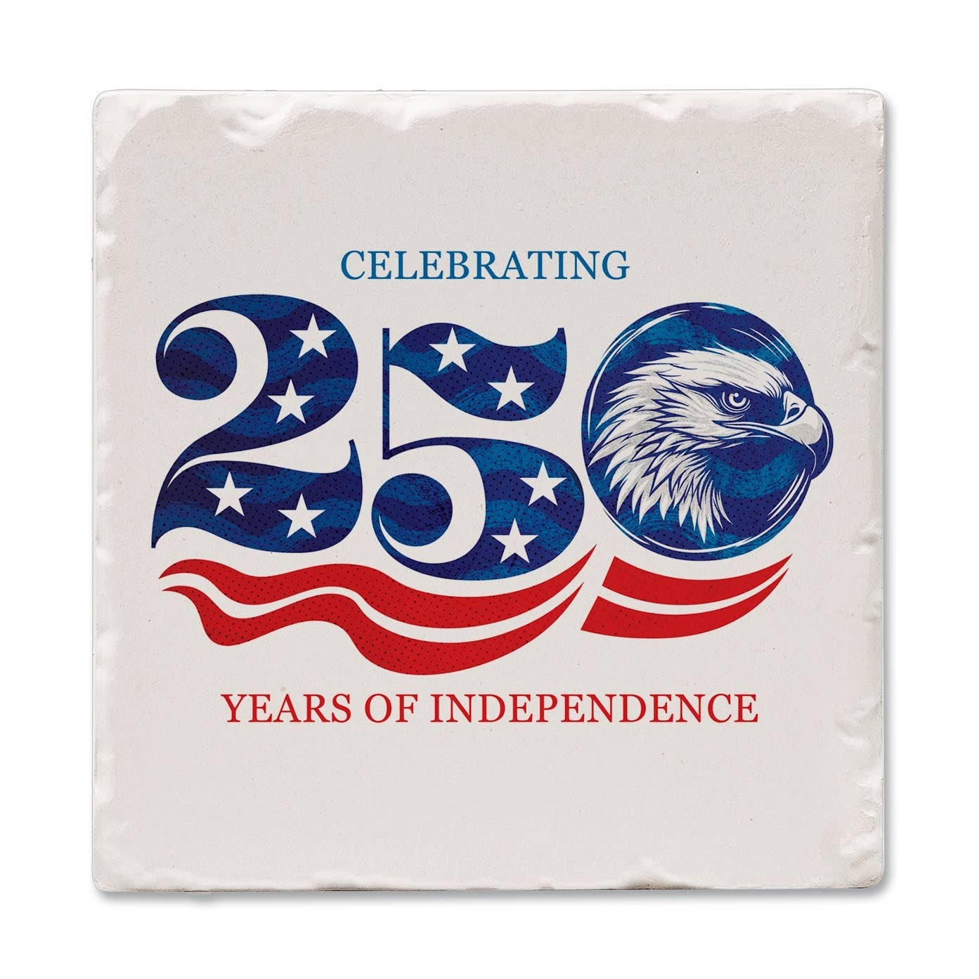 CounterArt and Highland Home Celebrate 250 Single Absorbent Tumbled Tile Coaster