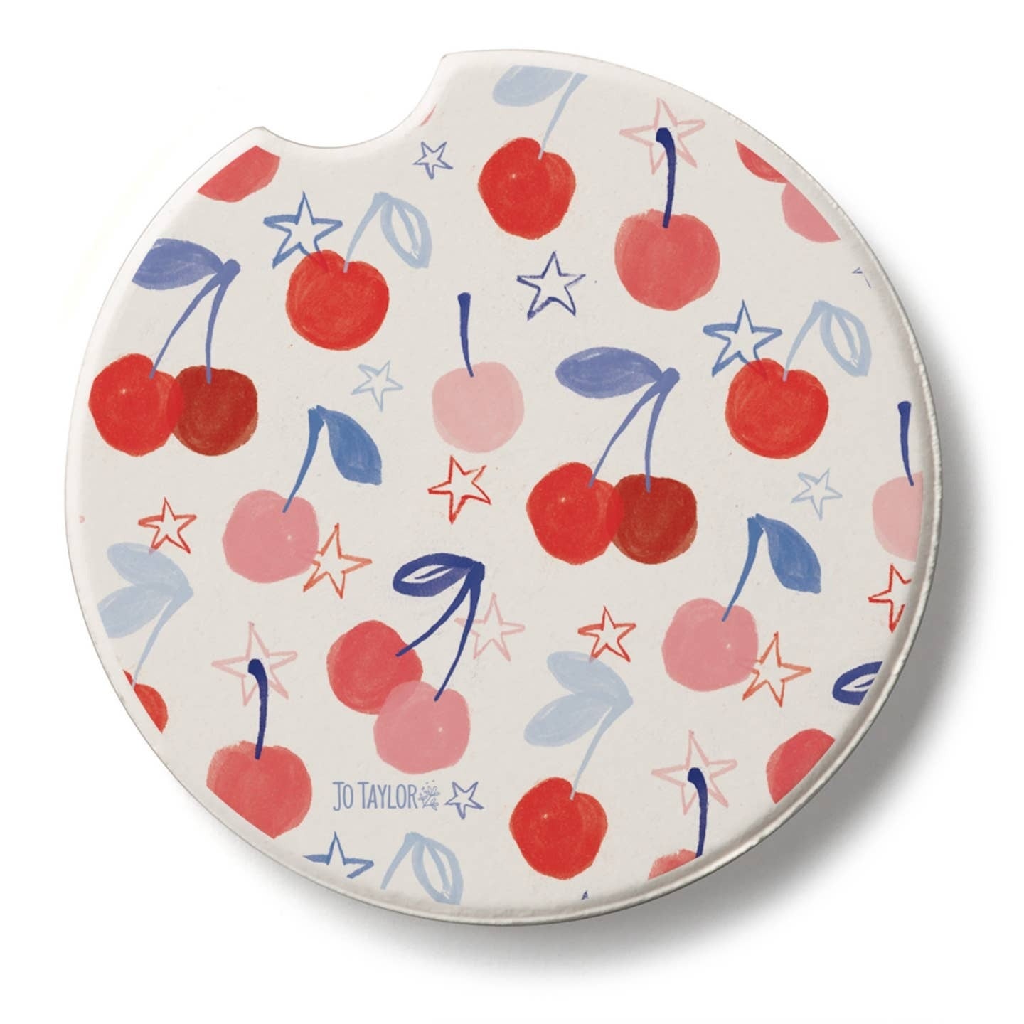 CounterArt and Highland Home Cherry Stars Stone Car Coaster