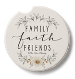 CounterArt and Highland Home Family Faith Friends Stone Car Coaster