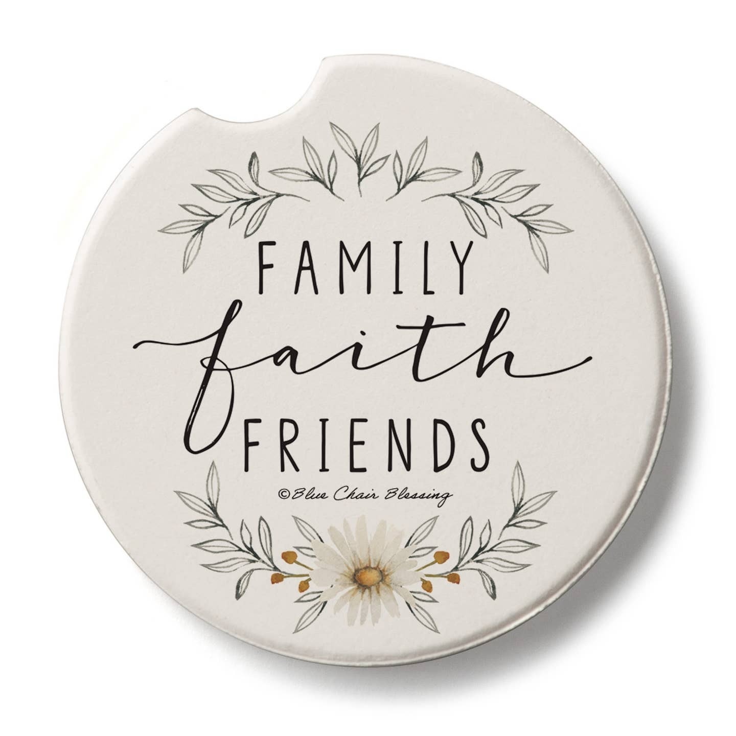 CounterArt and Highland Home Family Faith Friends Stone Car Coaster
