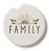 CounterArt and Highland Home Family Floral Stone Car Coaster
