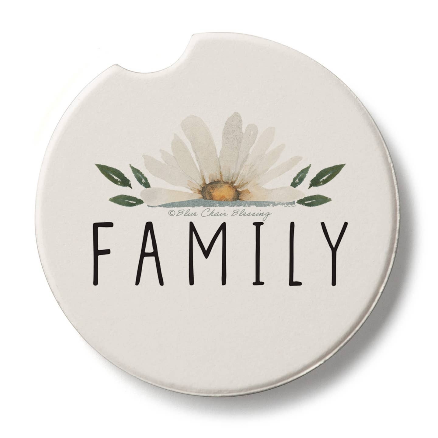 CounterArt and Highland Home Family Floral Stone Car Coaster