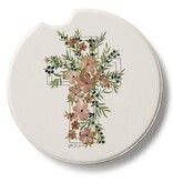 CounterArt and Highland Home Floral Faith Stone Car Coaster