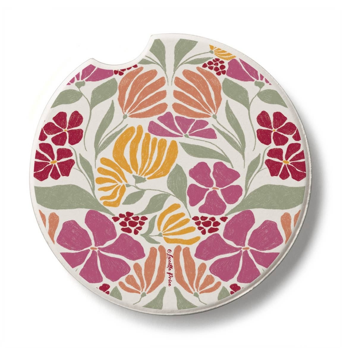 CounterArt and Highland Home Floral Melody Stone Car Coaster