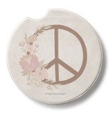 CounterArt and Highland Home Floral Peace Stone Car Coaster