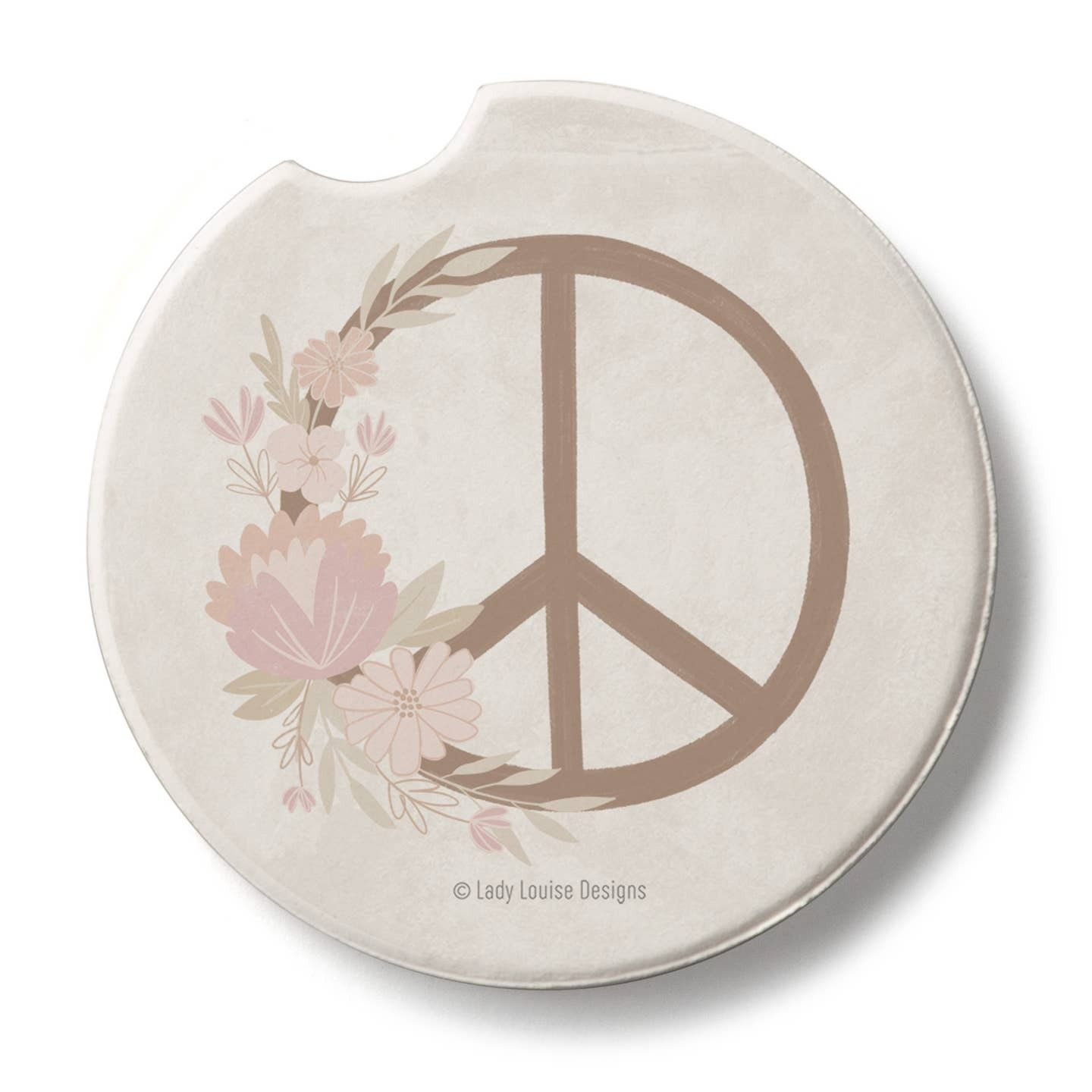 CounterArt and Highland Home Floral Peace Stone Car Coaster