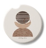 CounterArt and Highland Home Geo Mocha Stone Car Coaster