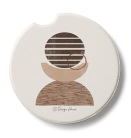 CounterArt and Highland Home Geo Mocha Stone Car Coaster