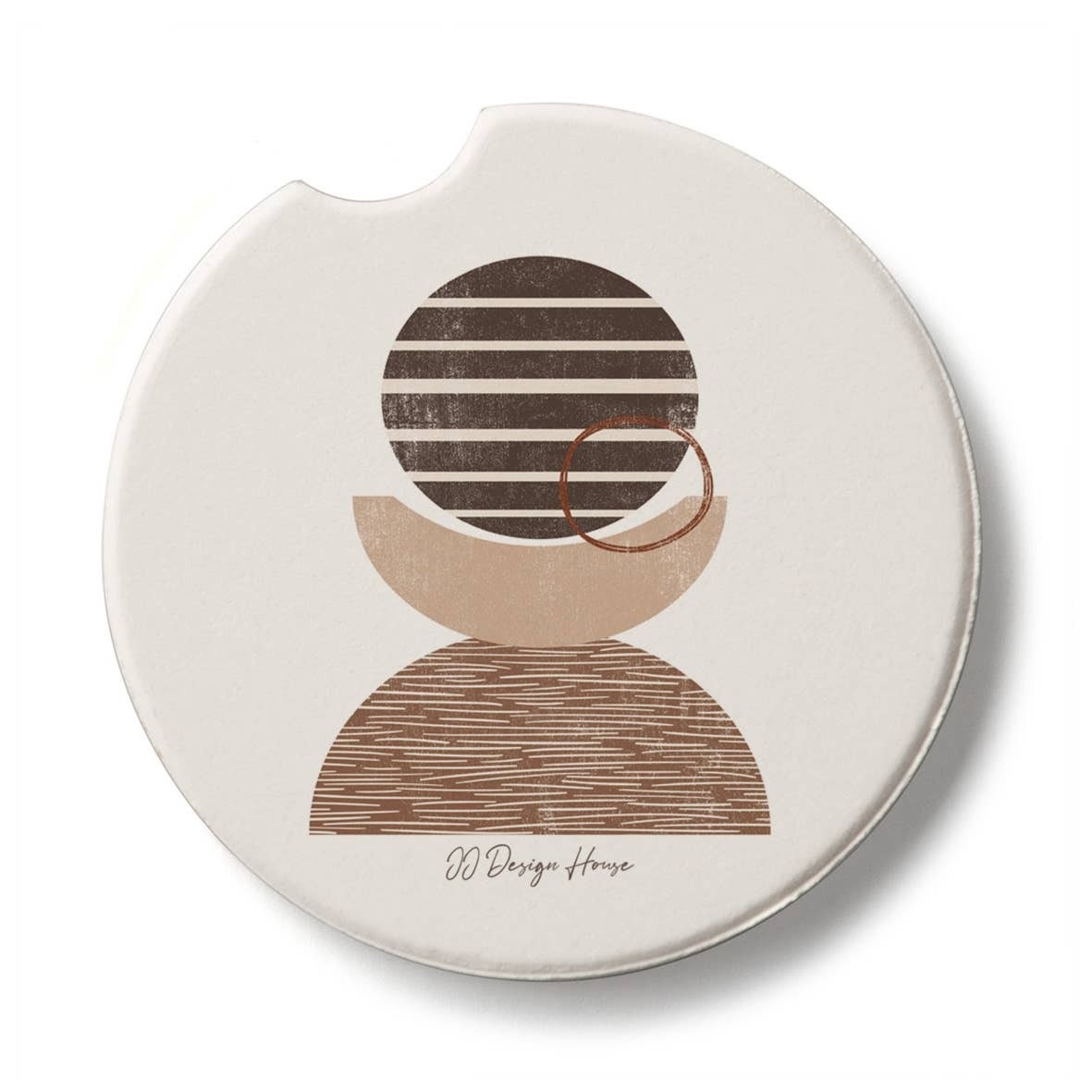 CounterArt and Highland Home Geo Mocha Stone Car Coaster