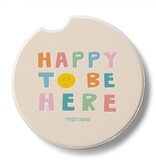 CounterArt and Highland Home Happy To Be Here Stone Car Coaster