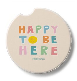 CounterArt and Highland Home Happy To Be Here Stone Car Coaster