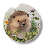 CounterArt and Highland Home Hedgehog In Ivy Stone Car Coaster