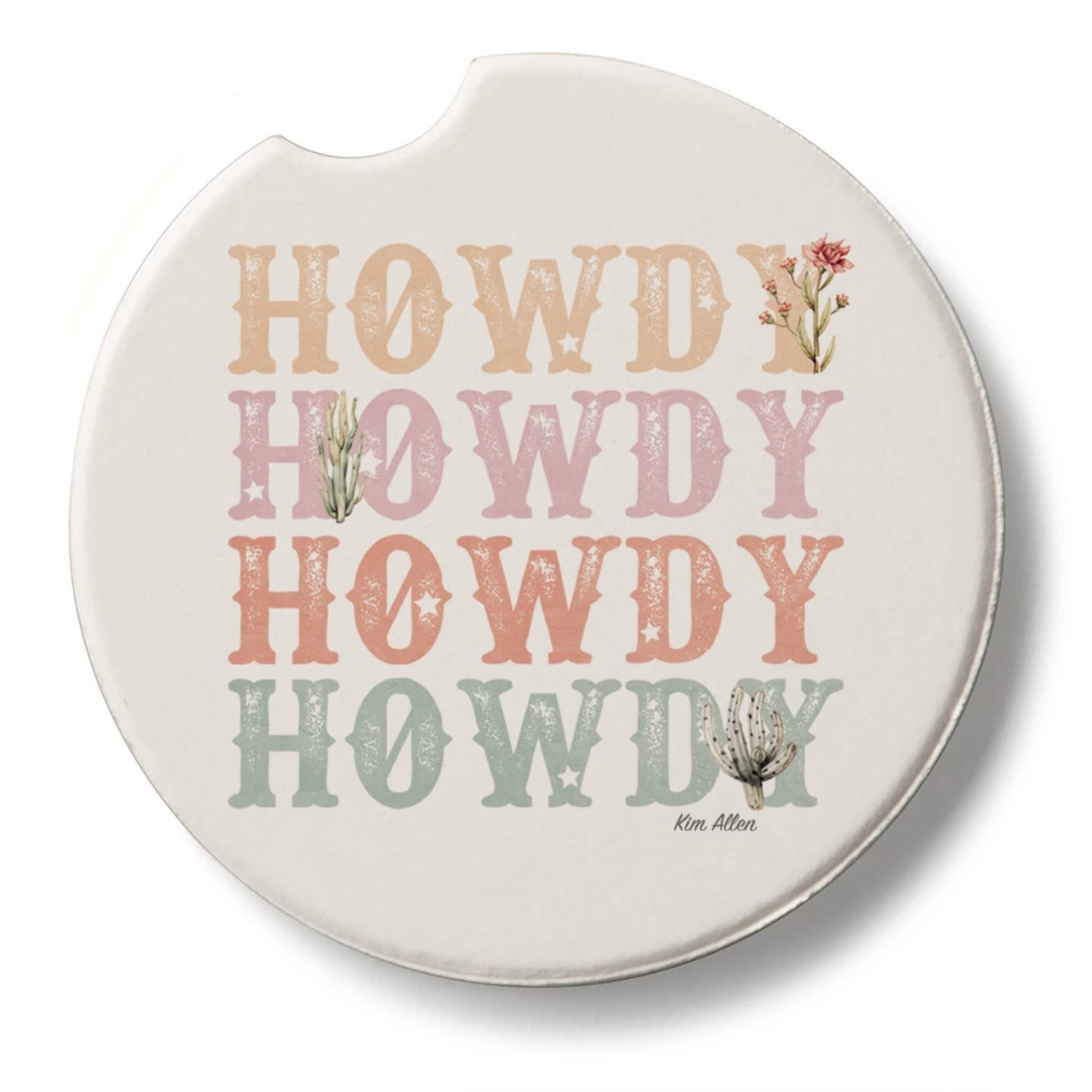CounterArt and Highland Home Howdy Cowgirl Stone Car Coaster