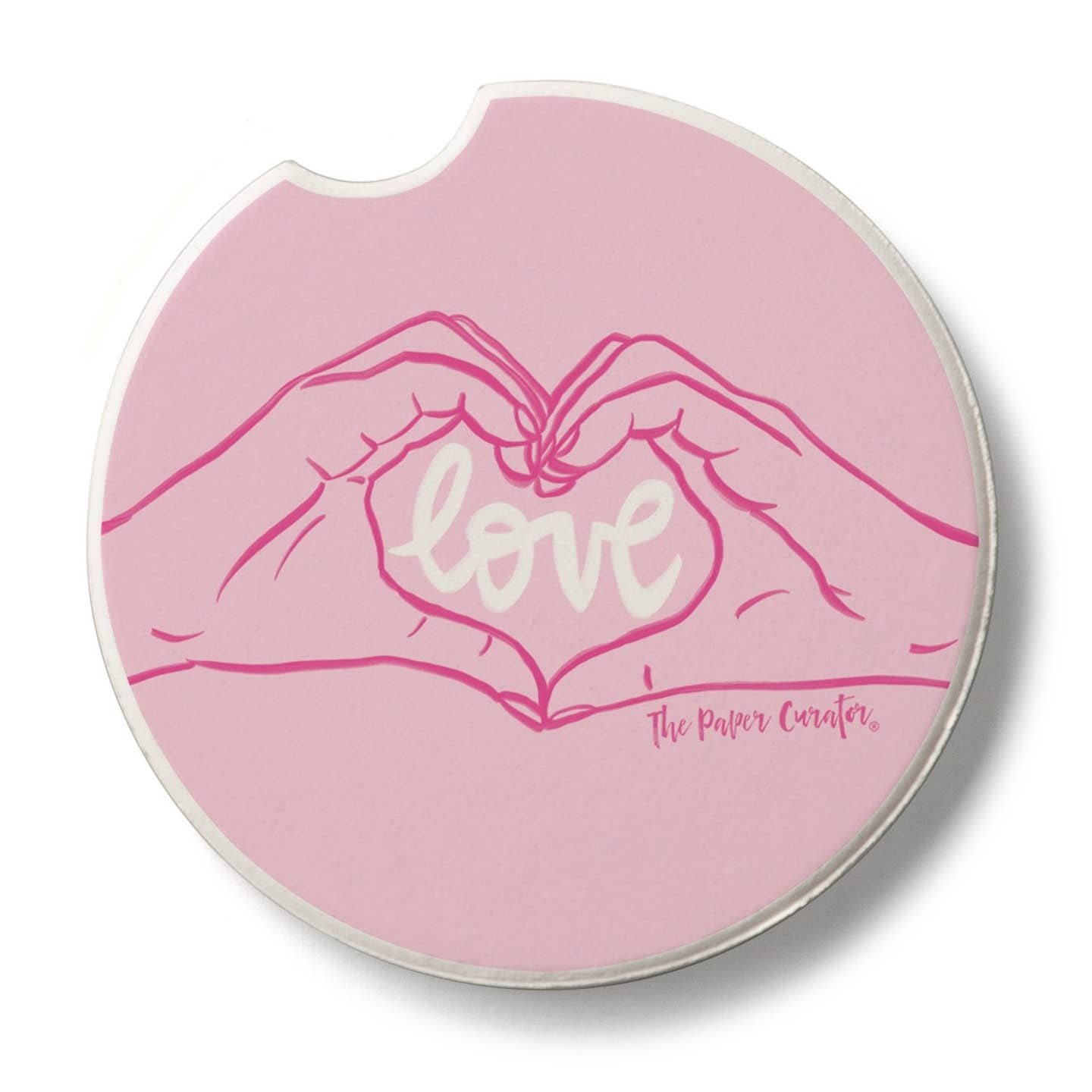 CounterArt and Highland Home Love Hands Stone Car Coaster