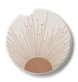 CounterArt and Highland Home Mocha Sunrise Stone Car Coaster