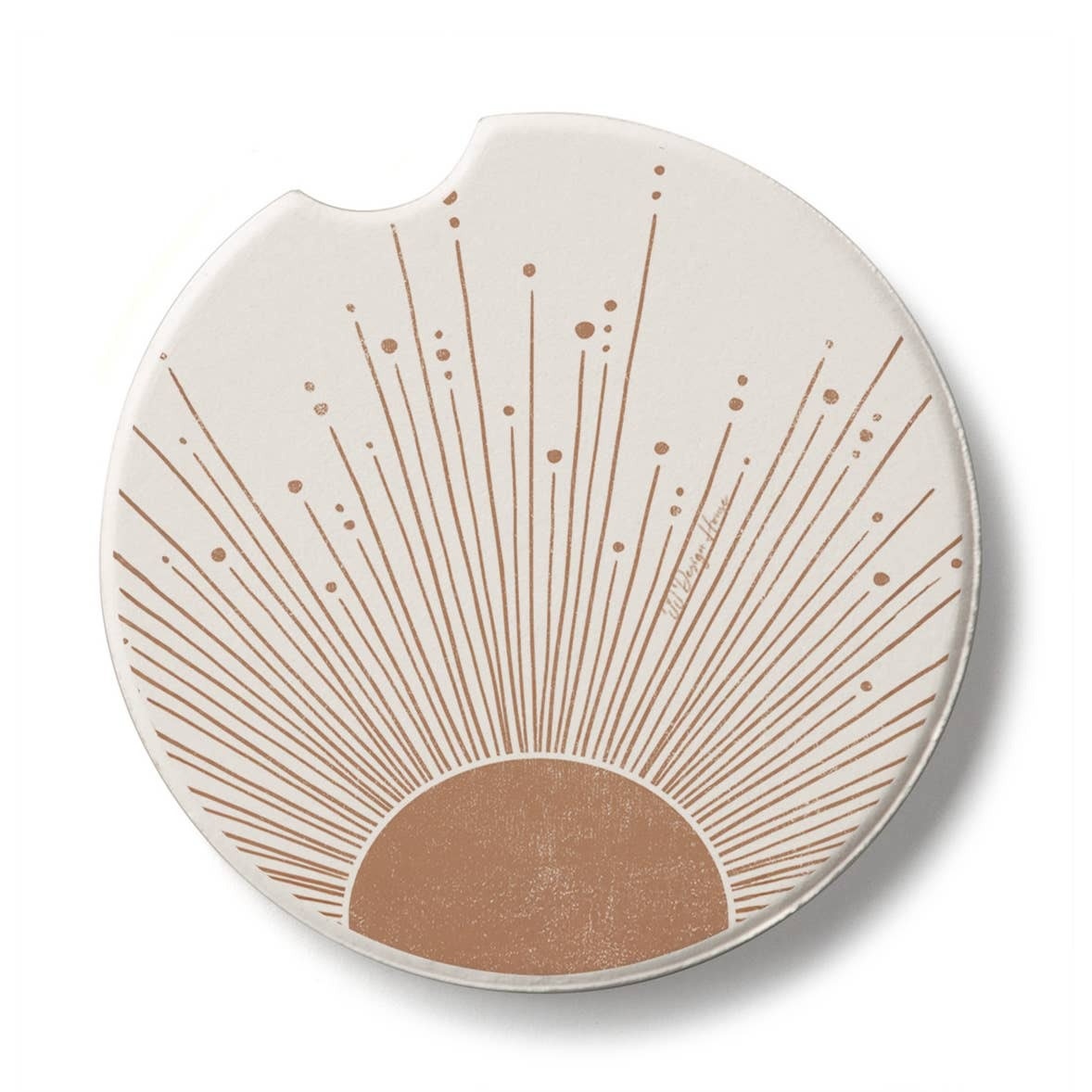 CounterArt and Highland Home Mocha Sunrise Stone Car Coaster