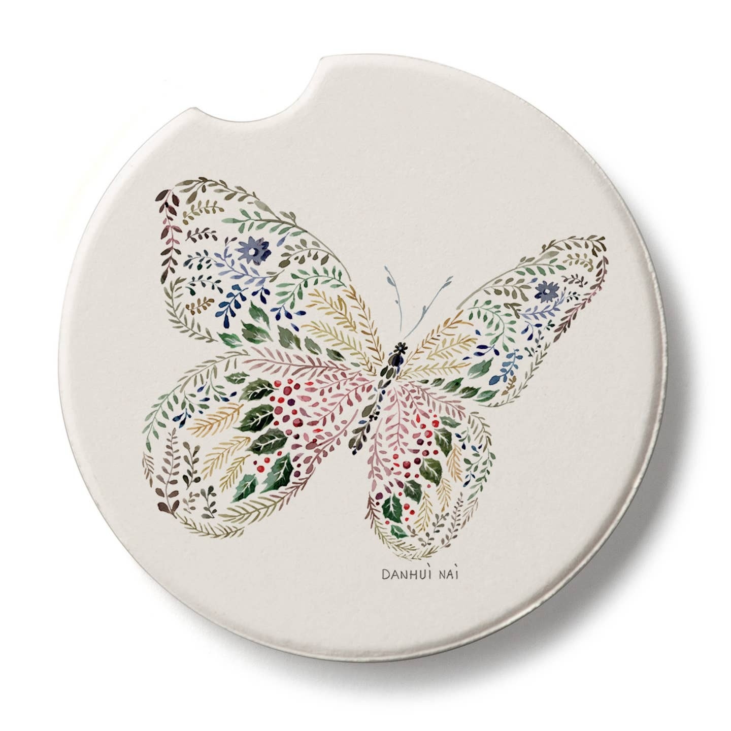 CounterArt and Highland Home Nature Butterfly Stone Car Coaster