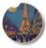 CounterArt and Highland Home Paris Street Scene Stone Car Coaster