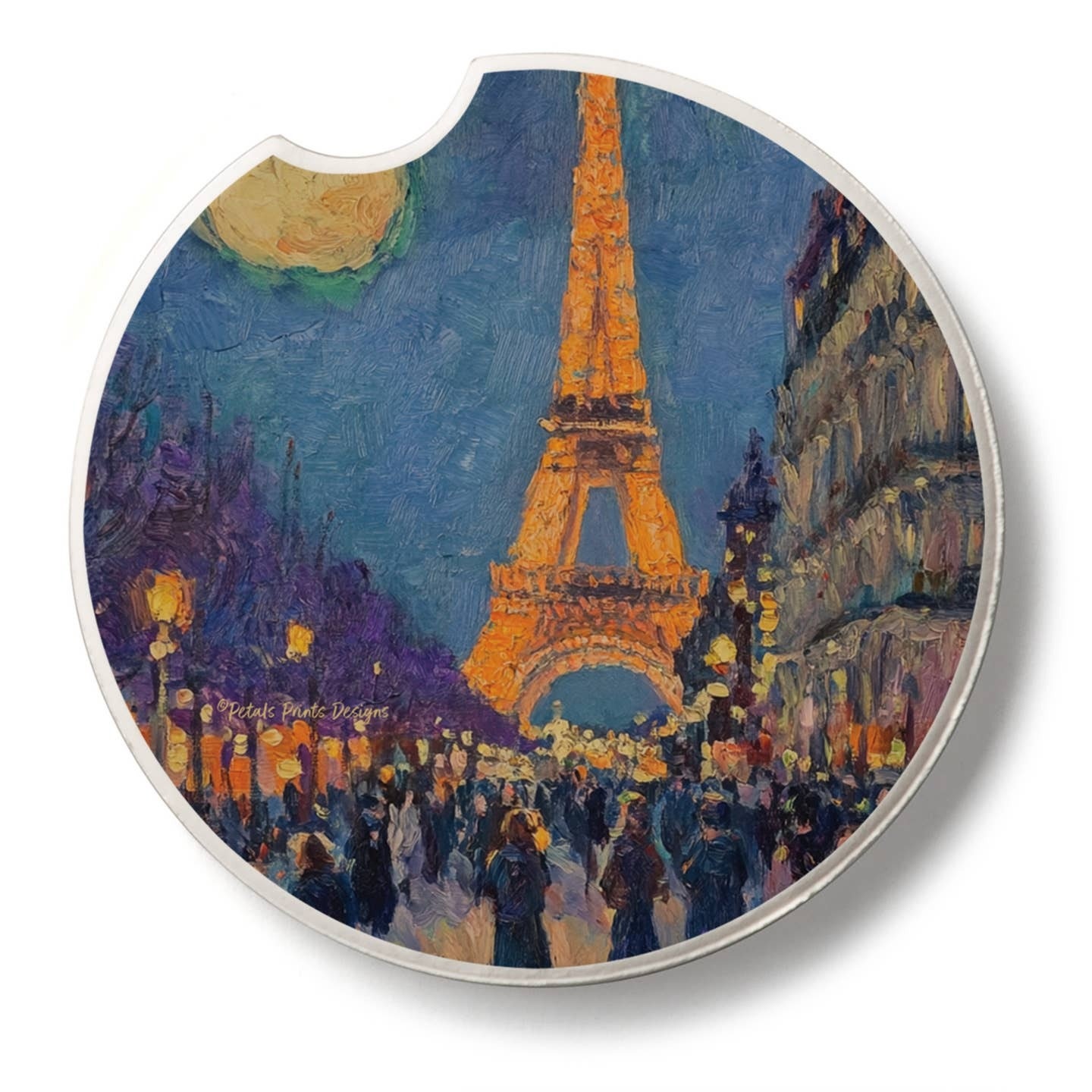 CounterArt and Highland Home Paris Street Scene Stone Car Coaster
