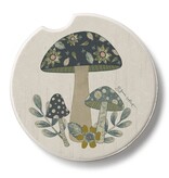 CounterArt and Highland Home Patterned Mushroom Stone Car Coaster