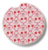 CounterArt and Highland Home Sketched Cherries Stone Car Coaster