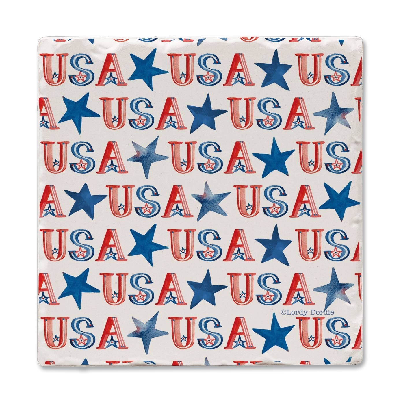 CounterArt and Highland Home USA Repeat Single Absorbent Tumbled Tile Coaster