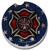 CounterArt and Highland Home Firefighter Absorbent Stone Car Coaster