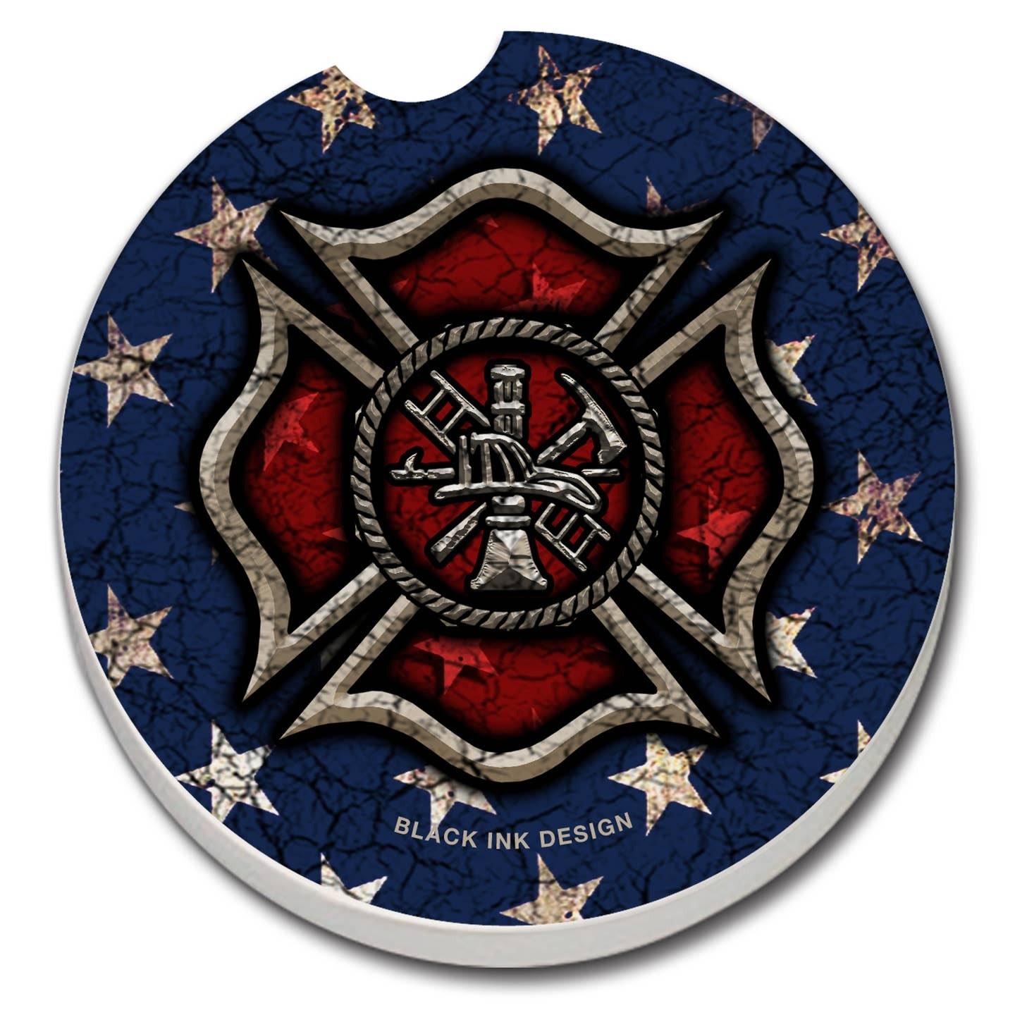 CounterArt and Highland Home Firefighter Absorbent Stone Car Coaster