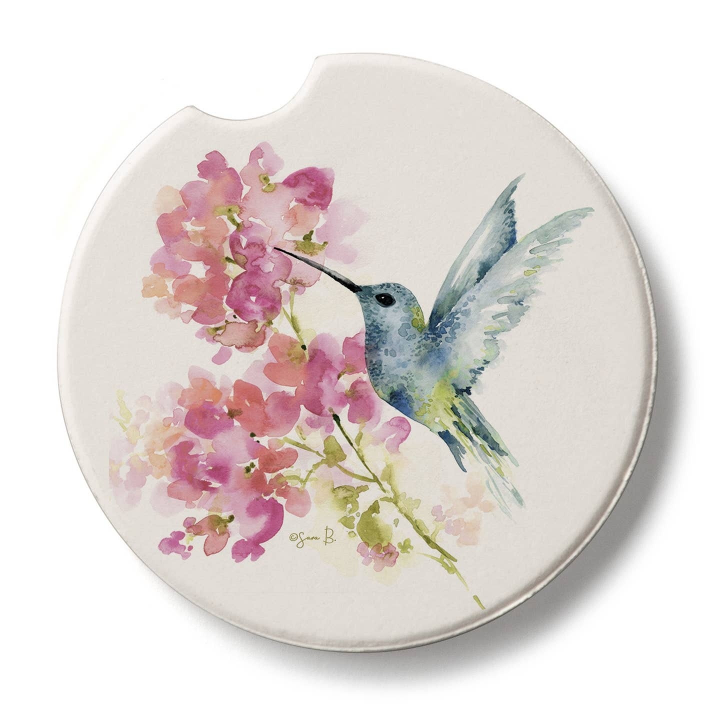 CounterArt and Highland Home Hummingbird Watercolor Stone Car Coaster