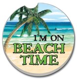 CounterArt and Highland Home I'm On Beach Time Stone Car Coaster