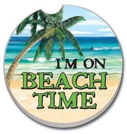 CounterArt and Highland Home I'm On Beach Time Stone Car Coaster