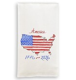 French Graffiti America the Beautiful Tea Towel