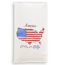 French Graffiti America the Beautiful Tea Towel