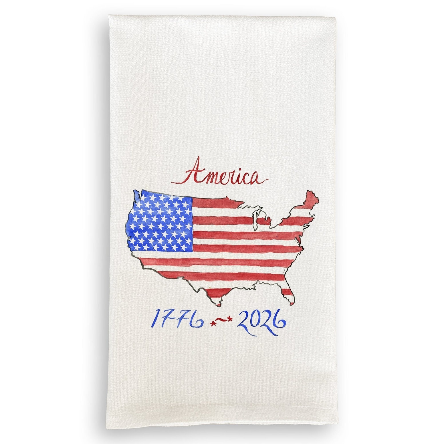 French Graffiti America the Beautiful Tea Towel