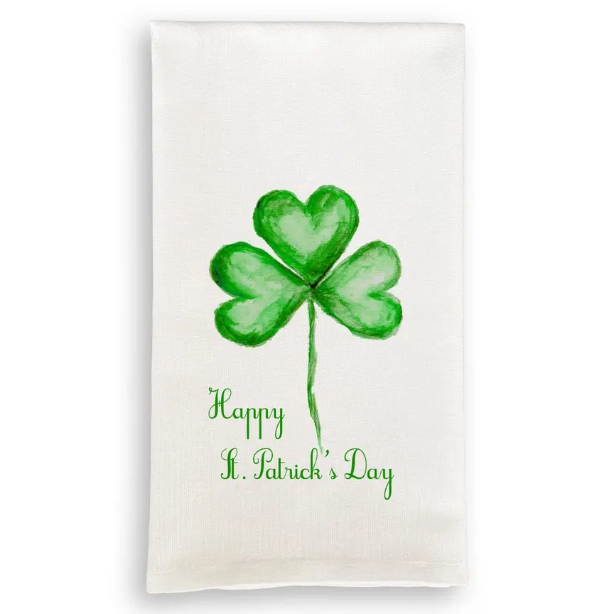 French Graffiti Single Shamrock St. Patrick's Day Tea Towel