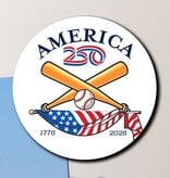 Round America250  Baseball Magnet