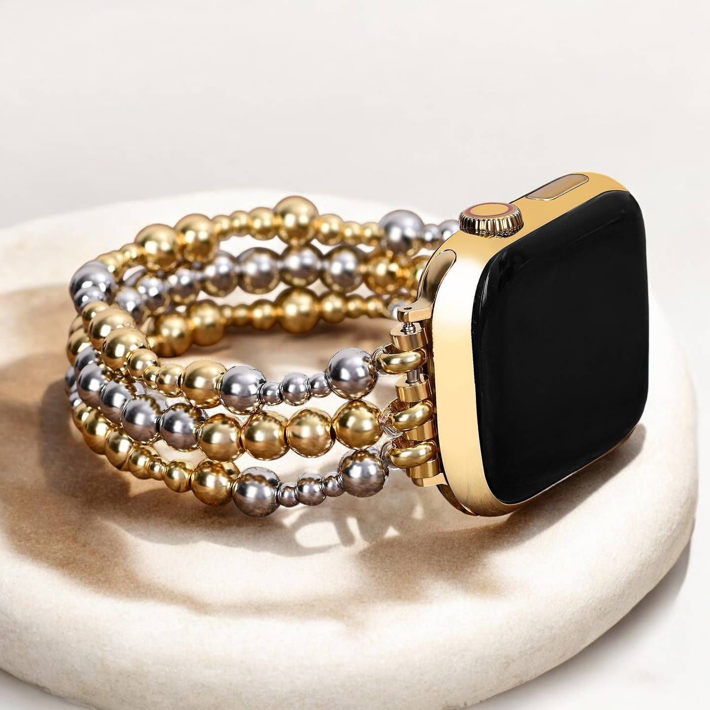 Cape Diablo Sterling Gold Stretch Apple Watch Strap