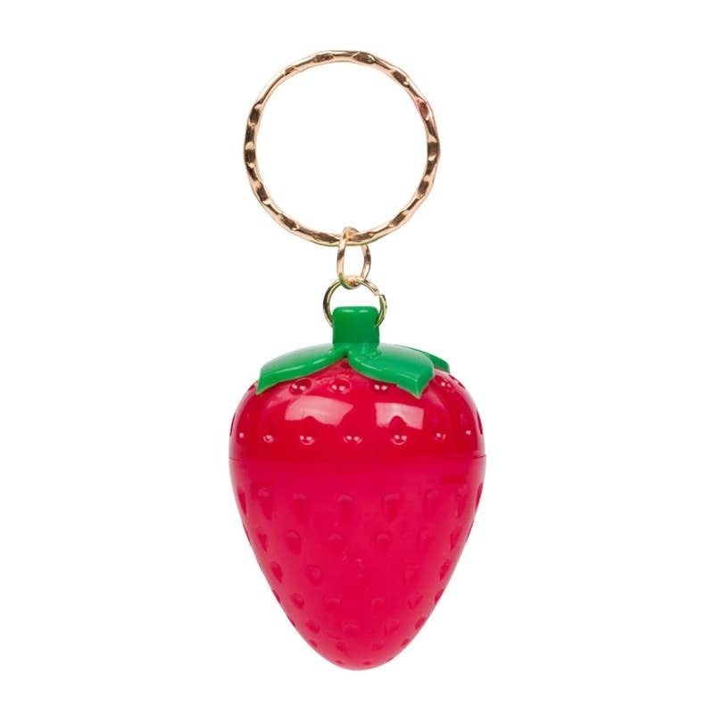 FLEURISH Sweet & Juicy Strawberry Shaped Lip Balm Keychain