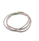 Erin Gray Single Water Pony 3mm Gold Waterproof Hair Band in Peach and Light Green (#S7)
