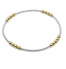 Erin Gray The Hamptons Mix 2x4 Sterling Silver and 14k Gold-Filled Beaded Bracelet