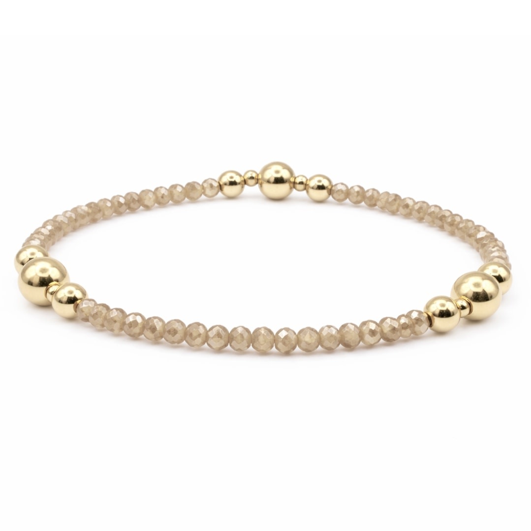 Erin Gray The Nantucket Shimmer Champagne & 14k Gold- Filled Beaded Bracelet