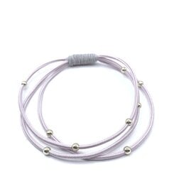 Erin Gray Single Water Pony 3mm Gold Waterproof Hair Band in Pink and Light Gray