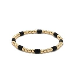 Erin Gray The Heishi Black Stone & 14k Gold-Filled Waterproof Bracelet